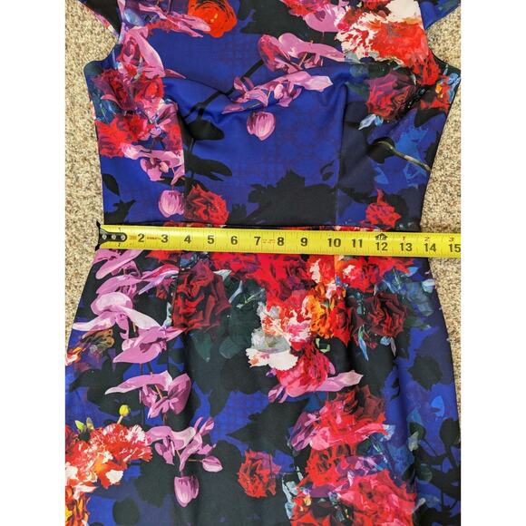 Betsey Johnson Women's Short Sleeve Stretch Dress Colorful Floral Print Size 4 - Picture 7 of 11